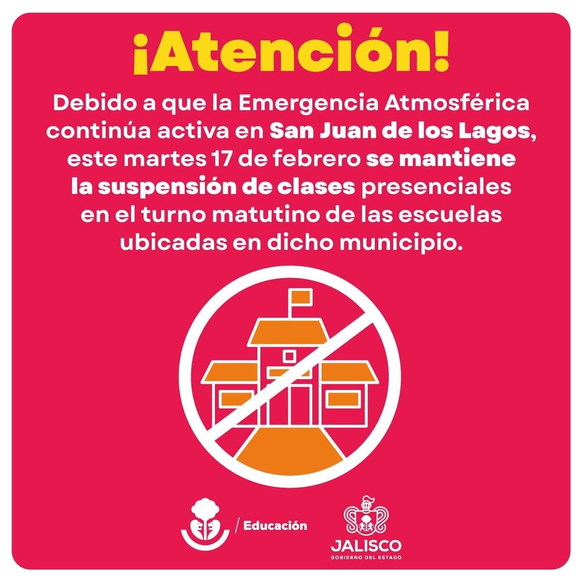 Suspenden clases en San Juan de los Lagos por emergencia atmosférica