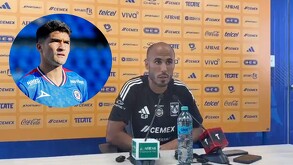 Nicolás Ibáñez en su primer partido como jugador del Cruz Azul.