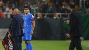 Obed Vargas entrando de cambio en un partido del Atlético de Madrid.