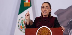 Claudia Sheinbaum, presidenta de México, durante la conferencia matutina