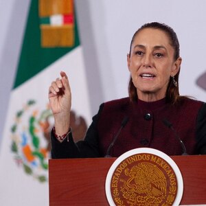 Claudia Sheinbaum, presidenta de México, durante la conferencia matutina