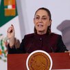 Claudia Sheinbaum, presidenta de México, durante la conferencia matutina