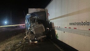 Choque de tráileres en Galeana