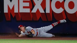 Harrison Bader con los Cardinals de Arizona en 2019.