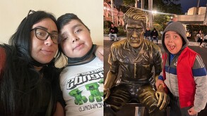 Collage de Lian y su mamá Karina, que son sobrevivientes de un accidente fatal.