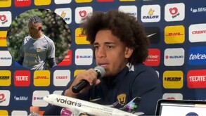 Adalberto Carrasquilla, jugador de los Pumas en conferencia de prensa.