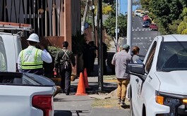 peatones en la calle con algunos automóviles