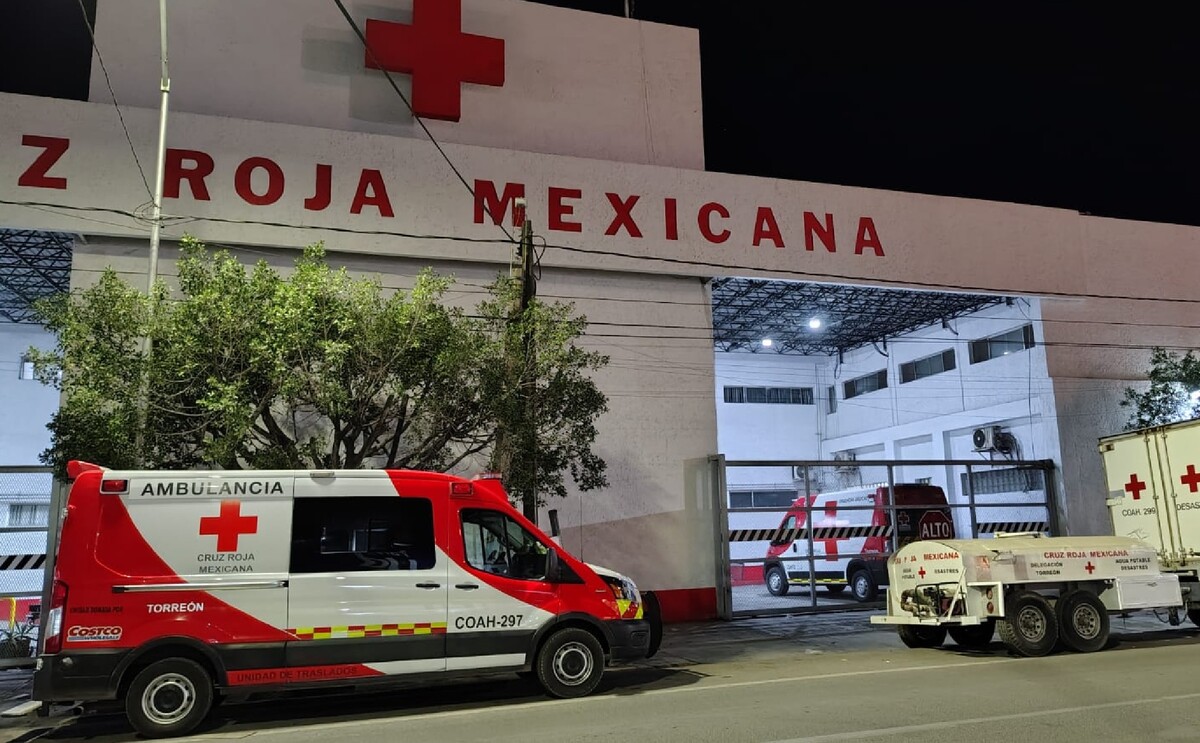 Cruz Roja de Torreón donde murió un hombre que fue brutalmente golpeado y apuñalado.