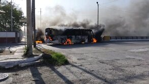Camiones incendiados en Reynosa