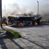 Camiones incendiados en Reynosa