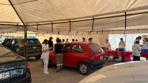 En los vehículos, la afluencia fue en su mayoría de familias completas