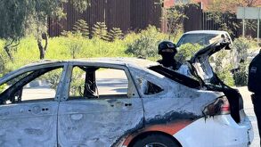 Incendio de taxi en Baja California