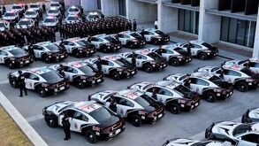 Patrullas de San Pedro estacionadas.