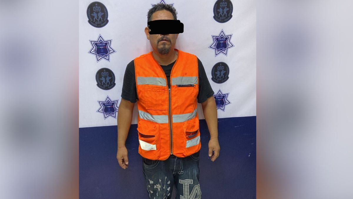 Nieves “N” detenido en la Dirección de Seguridad Pública Municipal.