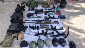 Armamento incautado durante operativo en Matamoros, Tamaulipas