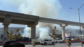 Incendio de pastizal en Monterrey