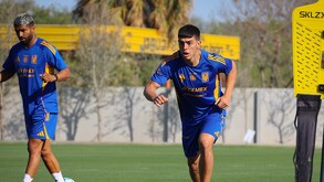 Juan Brunetta y Rodrigo Aguirre entrenando con Tigres.
