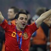 Xavi Hernández festejando el campeonato ganado en el Mundial del 2010.