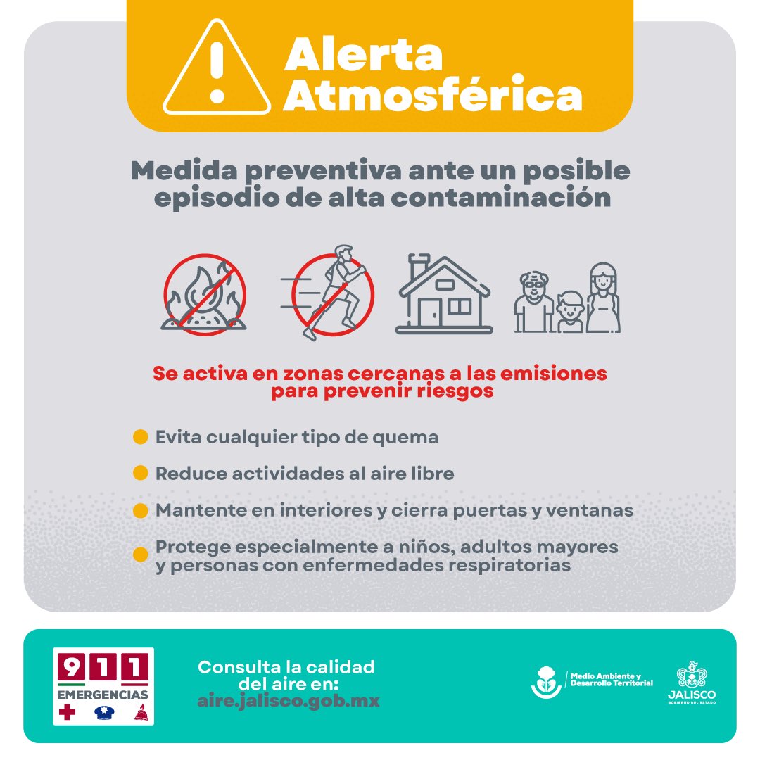 Semadet mantiene alerta atmosférica en Guadalajara debido a un incendio en el vertedero de Tequila.