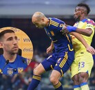 Guido Pizarro ante Julián Quiñones en la final de Tigres vs América en el Apertura 2023.