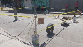 Socavón en la colonia Miguel Hidalgo de Ecatepec