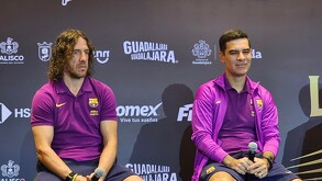 Las Leyendas del FC Barcelona entrenaron en Guadalajara previo a su partido ante el Real Madrid en el Estadio Akron.