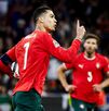 Cristiano Ronaldo festejando un gol con Portugal.