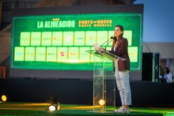 Mariana Rodríguez en anuncio de más empresas uniéndose al Mundial 2026.