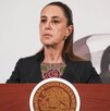 Claudia Sheinbaum dando un comunicado en una de sus conferencias matutinas.