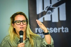 Saskia Niño de Rivera en conferencia.