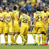 Aquivaldo Mosquera y sus compañeros durante los Cuartos de Final del Clausura 2014 con el América.