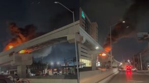 incendio en construcción en línea 6 de metrorrey