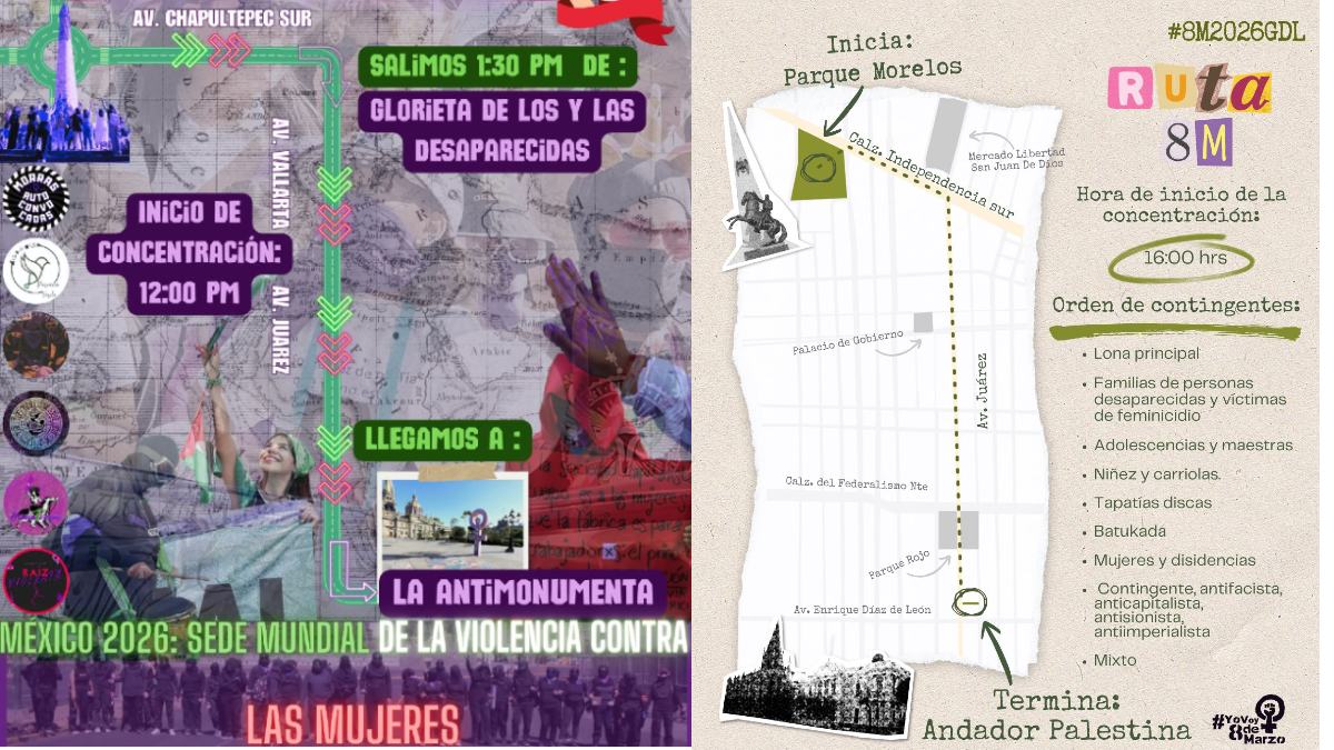 Ruta y calles que cerrarán por el 8M en Guadalajara en 2026