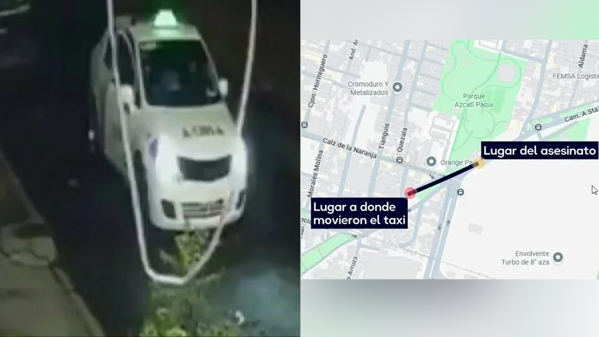 Video de seguridad capta a policías de la CdMx empujando un taxi con dos cadáveres desde Azcapotzalco hasta Naucalpan para evitar su jurisdicción.