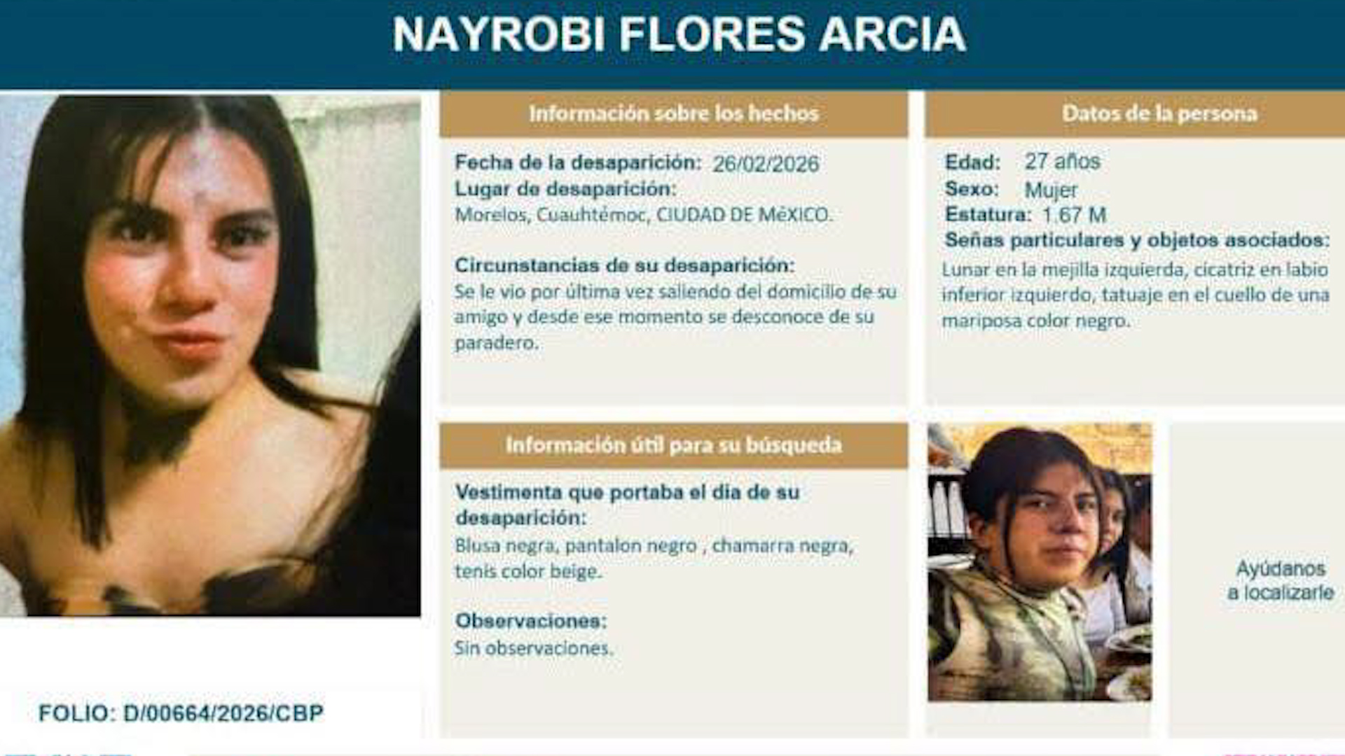 La finada fue reportada como desaparecida desde el 26 de febrero del año en curso. Familia exige justicia.