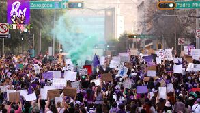 Recorrido de marcha del 8M en Monterrey.