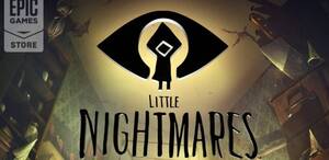 El logotipo de Little Nightmares con el logo de Epic Games Store