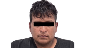 Se muestra la imagen del rostro con los ojos tapados de Daniel 'N', el presunto responsable del feminicidio de Ana Karen.