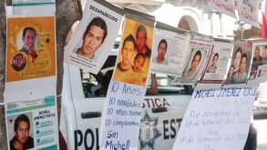 El Colectivo Voz de los Desaparecidos se manifestó en Puebla, durante el 8 de Marzo.