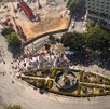 Colectivas en el Zócalo de la Ciudad de México tras la marcha del 8M.