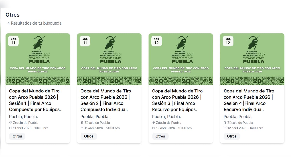 compra de boletos para la copa del mundo tiro con arco puebla 2026