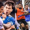 Jugadores de Cruzeiro y Atlético Mineiro en la pelea campal de la final estatal.