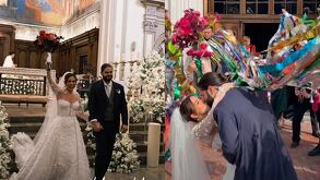 Farid Dieck y Jessica Fernández en su boda en la Catedral de Monterrey.