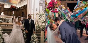 Farid Dieck y Jessica Fernández en su boda en la Catedral de Monterrey.