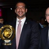 Alejandro Domínguez, Samir Xaud y Gianni Infantino durante la ceremonia de promoción para el Mundial femenil 2027 en Brasil.