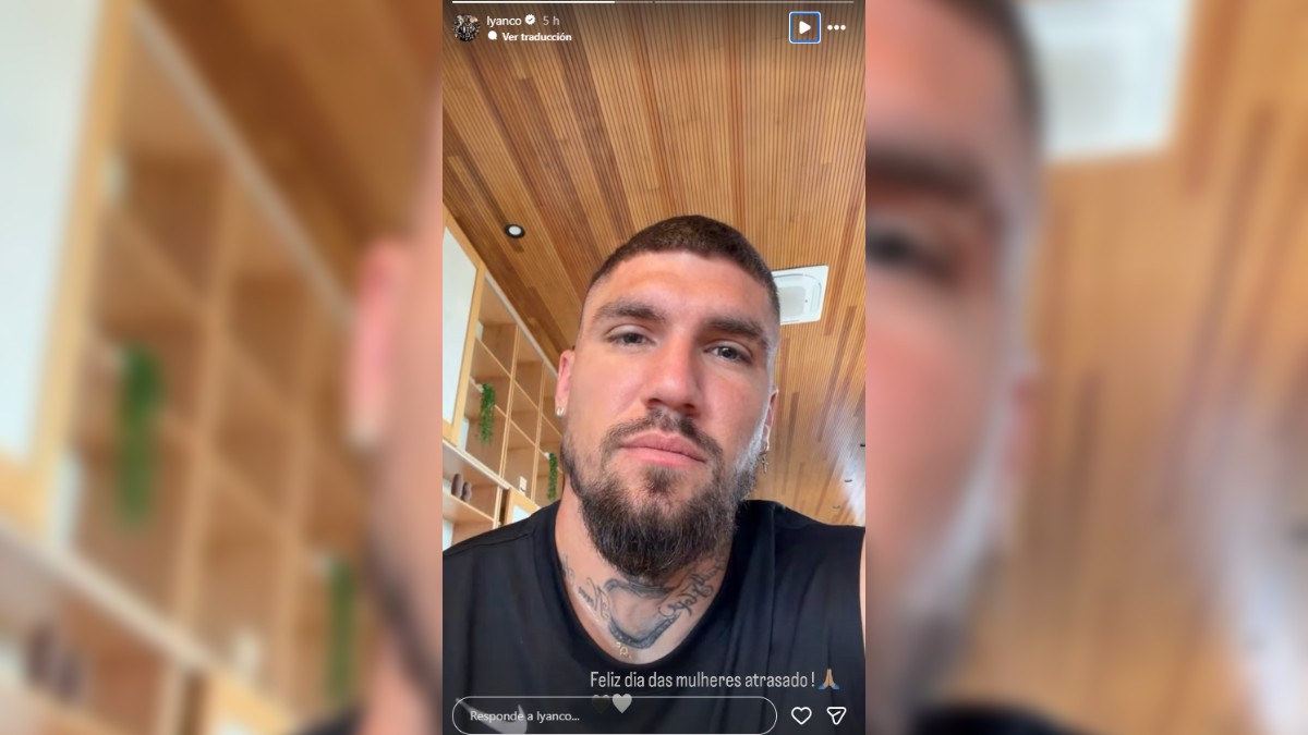 Lyanco, jugador del Atlético Mineiro, en una historia de Instagram.