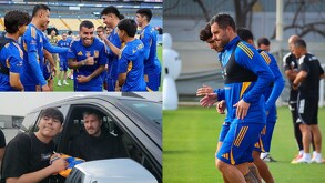 Jugadores de Tigres en el entrenamiento con el equipo.