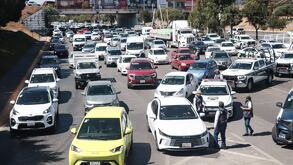 Vialidad de la ciudad de Puebla aglomerada por el tráfico pesado