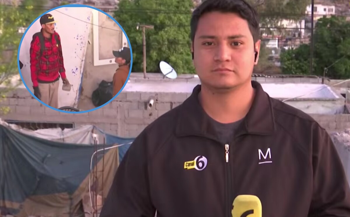 Reportero Cristian Morúa y personas que lanzaron piedras.