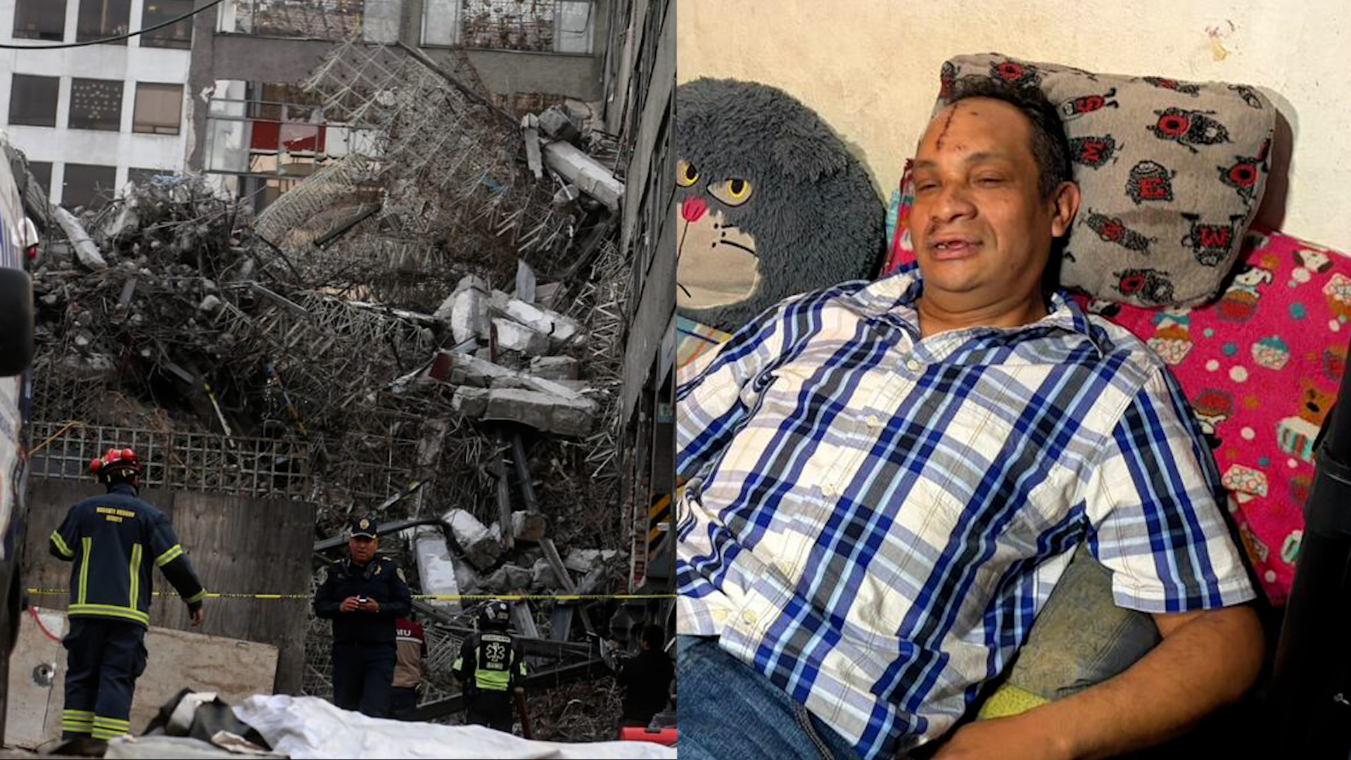 Ángel Miranda, único sobreviviente del colapso de un edificio en Iztapalapa, narra el milagro de su rescate y la llamada que le salvó la vida tras el derrumbe.